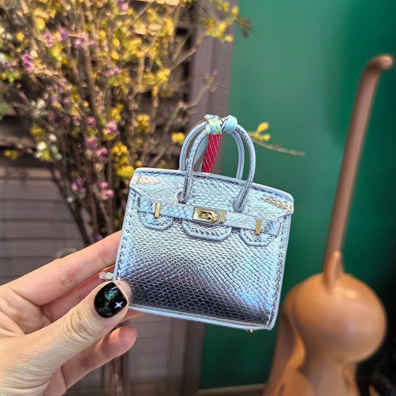 Mini Python Skin Bag Charm Keychain