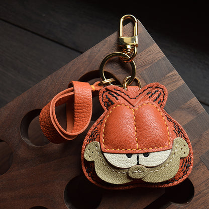 Orange Cat Handmade Leather Charm