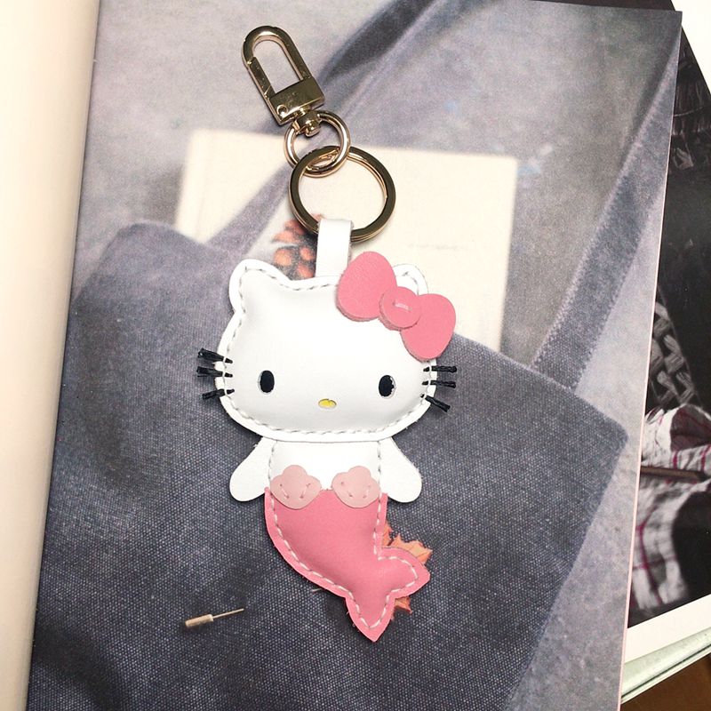 Mermaid Cat Handmade Leather Charm