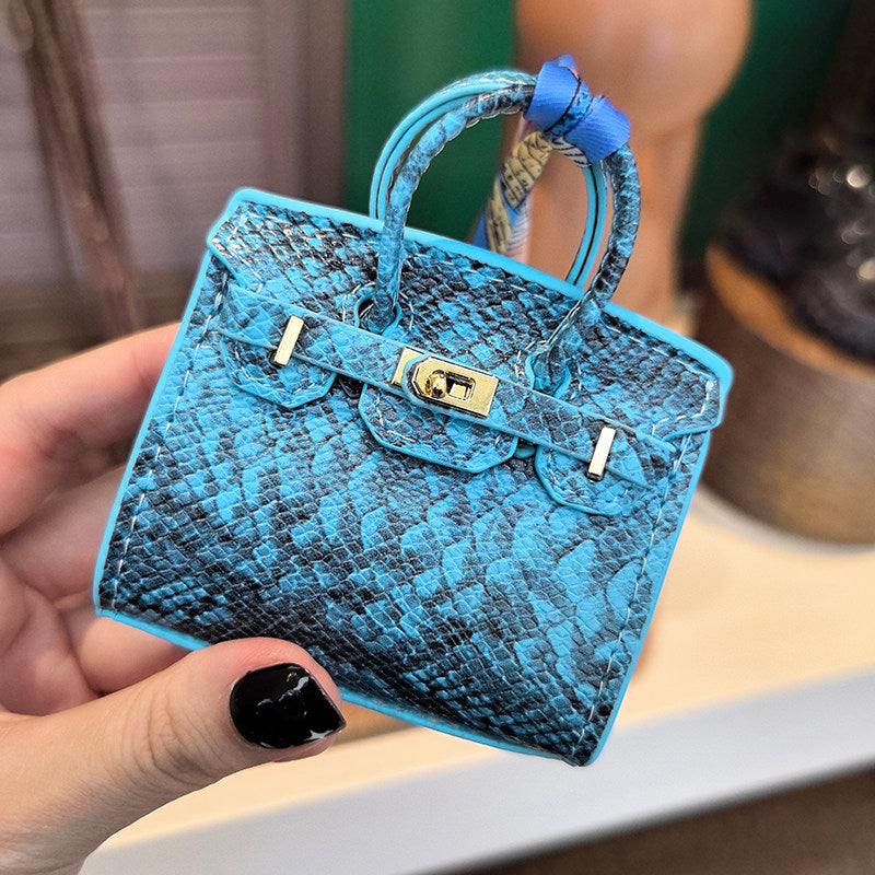 Mini Python Skin Bag Charm Keychain