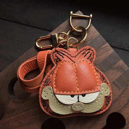 Orange Cat Handmade Leather Charm