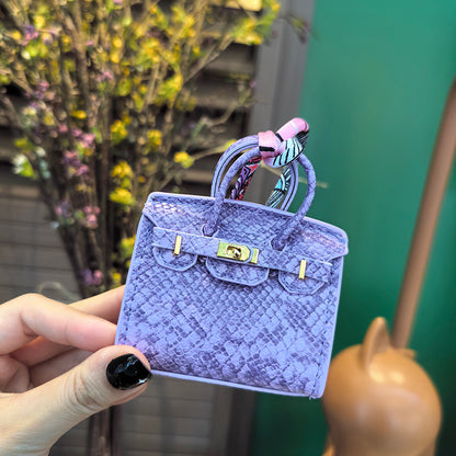 Mini Python Skin Bag Charm Keychain