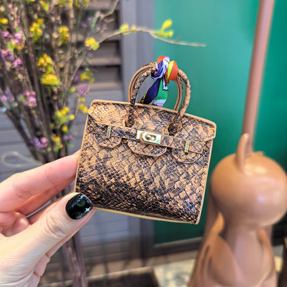 Mini Python Skin Bag Charm Keychain