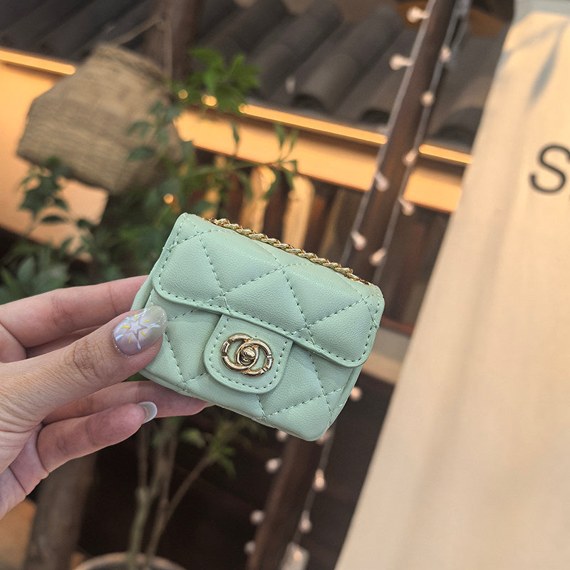 Mini Quilted Flap Bag Charm Keychain