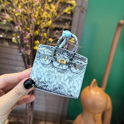 Mini Python Skin Bag Charm Keychain