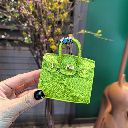 Mini Python Skin Bag Charm Keychain