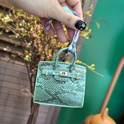 Mini Python Skin Bag Charm Keychain