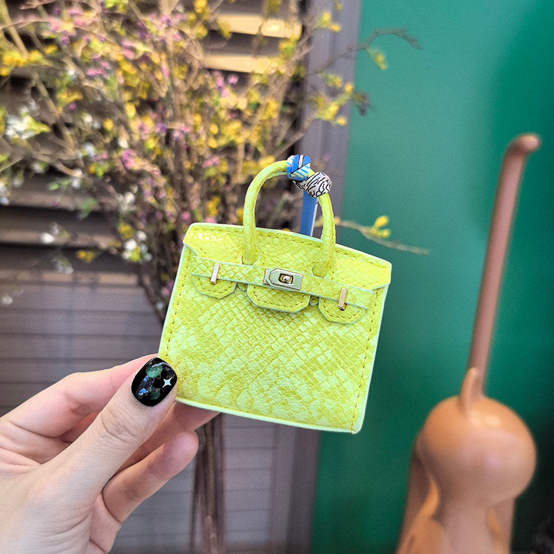 Mini Python Skin Bag Charm Keychain