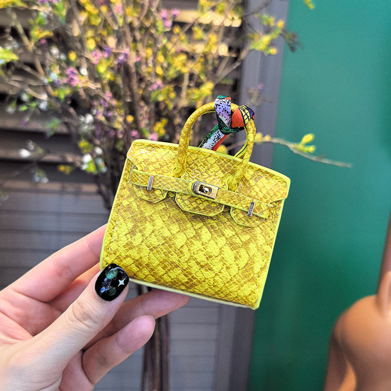Mini Python Skin Bag Charm Keychain