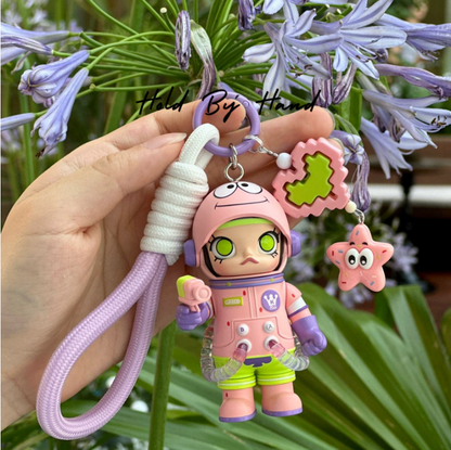 Original Space Molly 100% Pop Mart Keychain Bag Pendant