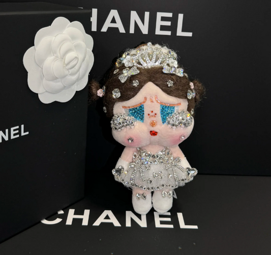 Authentic Pop Mart CRYBABY SHINY SHINY Vinyl Plush Customized with Swarovski Crystals – Handmade Collectible