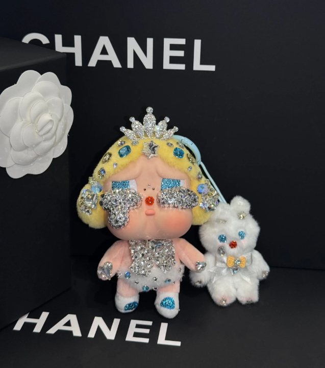 Authentic Pop Mart Crybaby Super Secret Baby Blonde Vinyl Plush Customized with Swarovski Crystals – Handmade Collectible