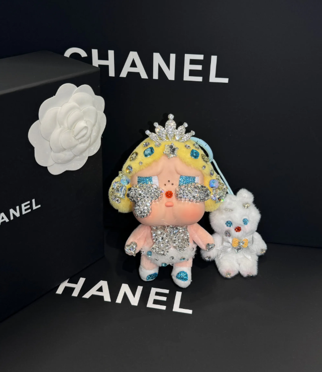 Authentic Pop Mart Crybaby Super Secret Baby Blonde Vinyl Plush Customized with Swarovski Crystals – Handmade Collectible