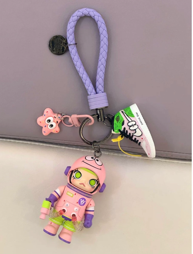 Original Space Molly 100% Pop Mart Keychain Bag Pendant