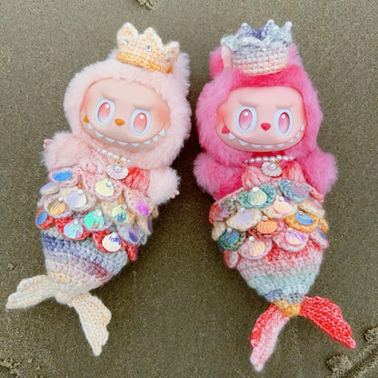 Labubu Mermaid Princess Handmade Costume Outfit | Fits 17cm Labubu Standard Version | Ocean Fantasy Style