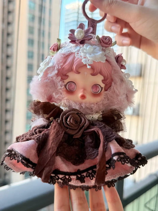 Skullpanda Rosewood Velvet Bloom – Handmade Vintage Tea Dress | Fits Skullpanda Plush V1 & V2