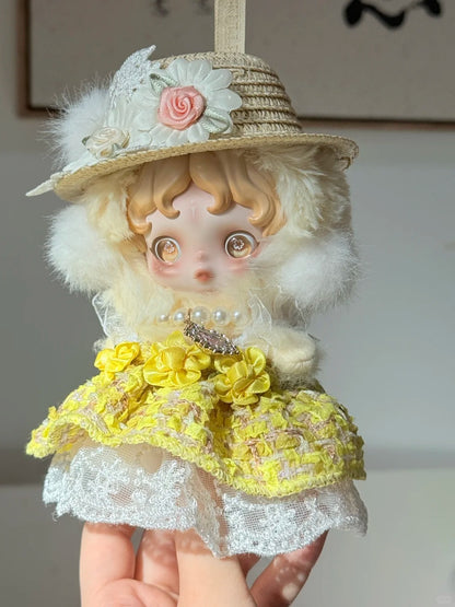 Skullpanda Golden Daisy Morning – Handmade Sunshine Tweed Dress | Fits Skullpanda Plush V1 & V2