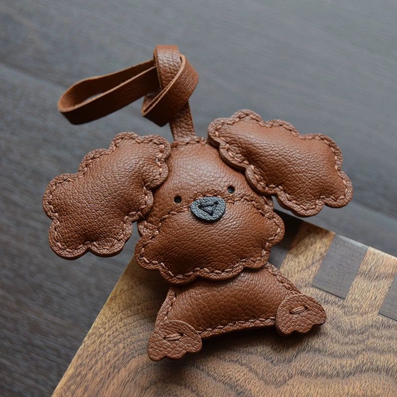 Snuggle Puppy Handmade Leather Charm