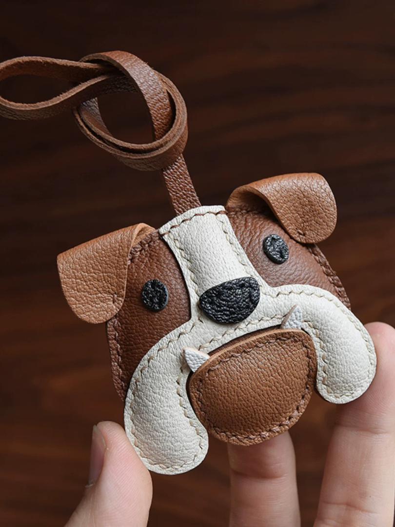 Brave Bulldog Handmade Leather Charm