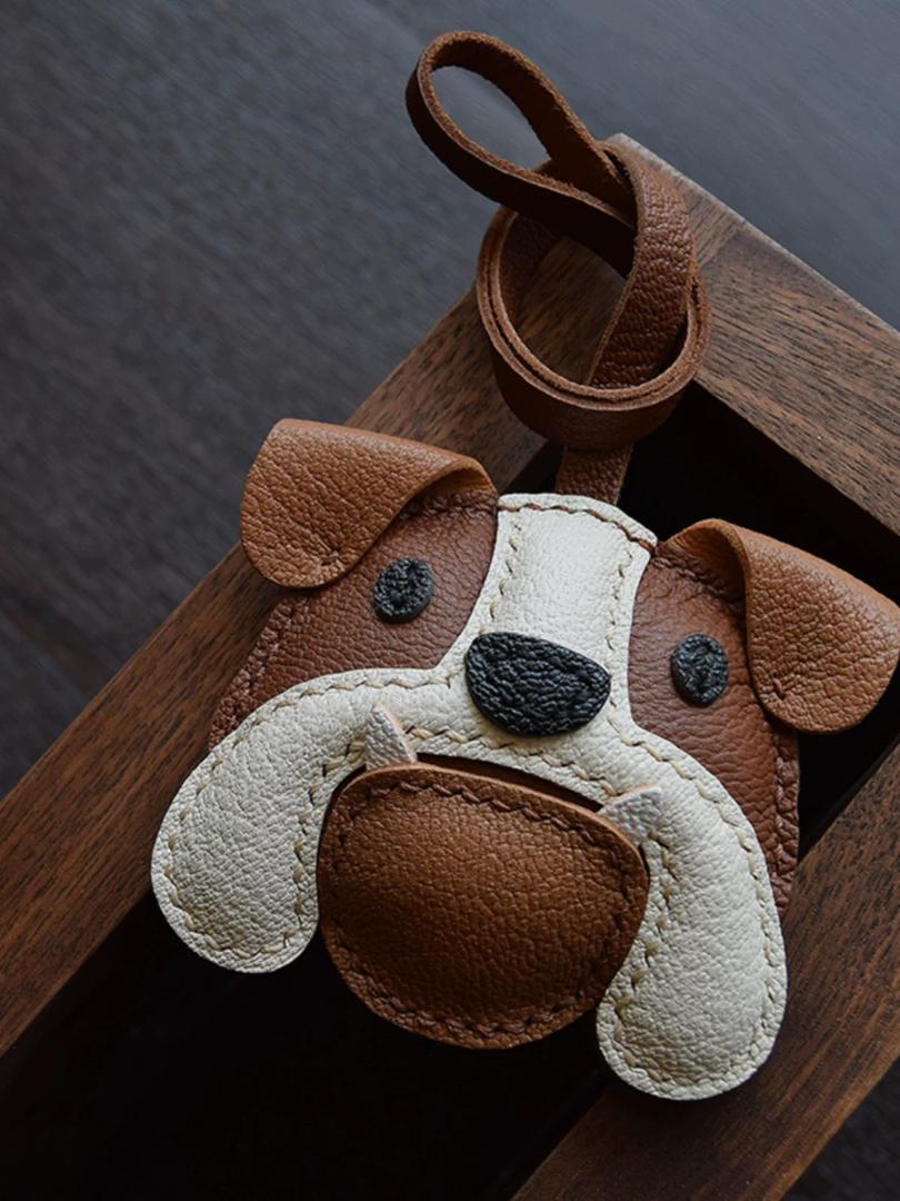 Brave Bulldog Handmade Leather Charm