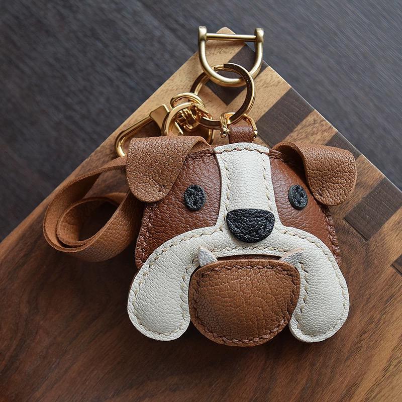 Brave Bulldog Handmade Leather Charm
