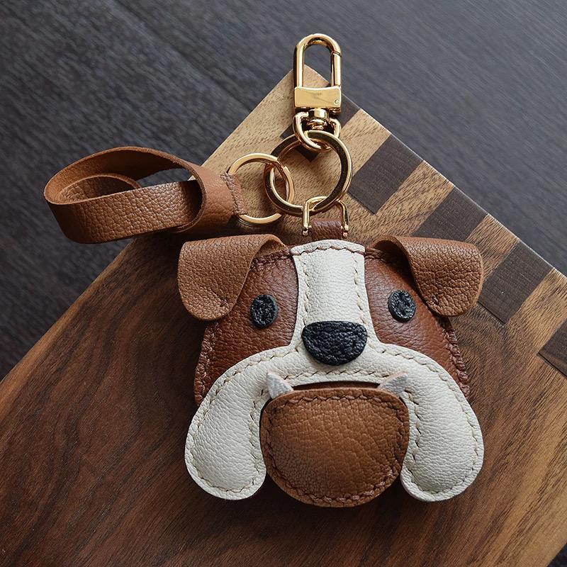 Brave Bulldog Handmade Leather Charm