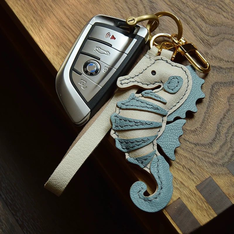 Ocean Whisper Seahorse Handmade Leather Charm