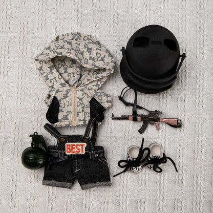 Labubu Elite Strike – Tactical Battle Outfit Set | Fits 17cm Labubu Plush Figures