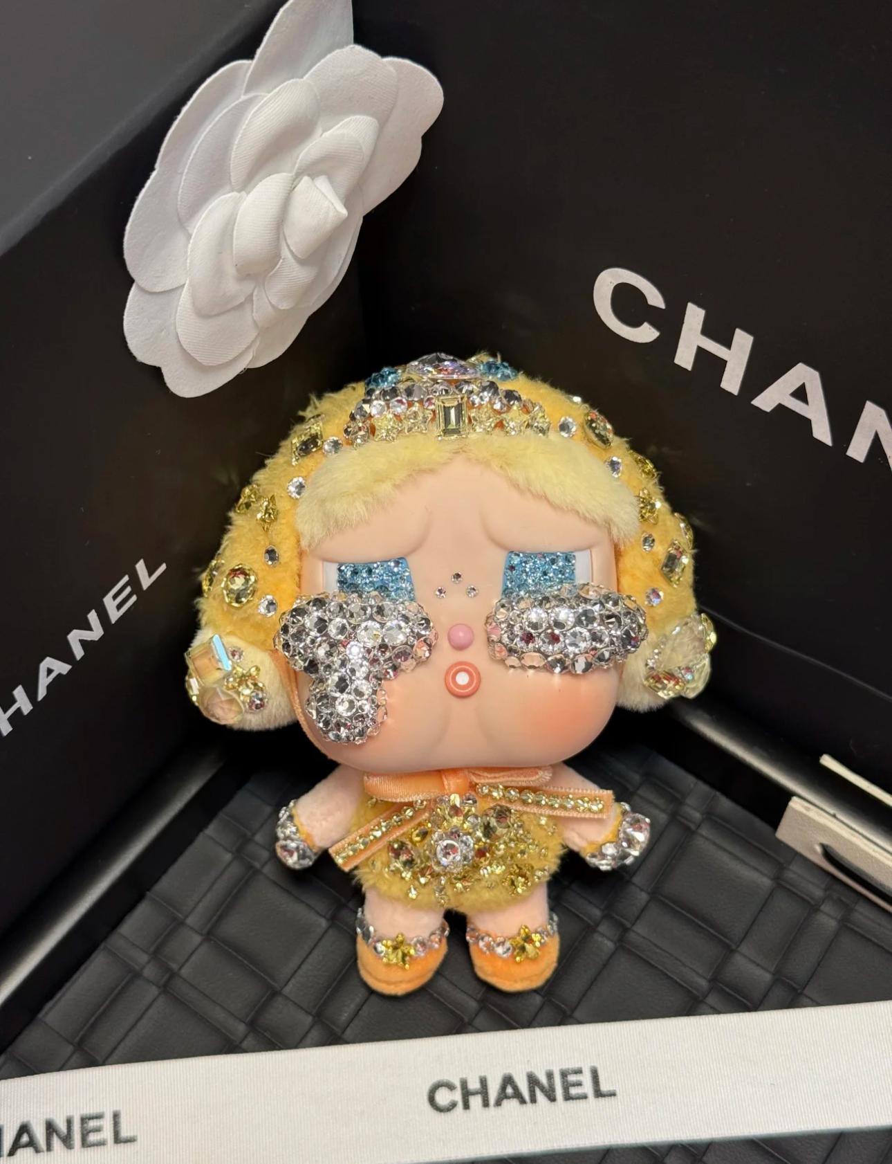 Authentic Pop Mart Crybaby Vinyl Plush Customized with Swarovski Crystals – Handmade Collectible