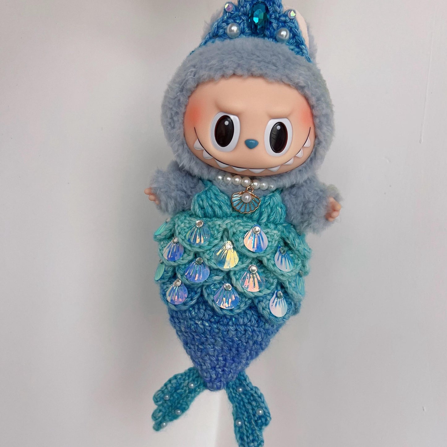 Labubu Mermaid Princess Handmade Costume Outfit | Fits 17cm Labubu Standard Version | Ocean Fantasy Style