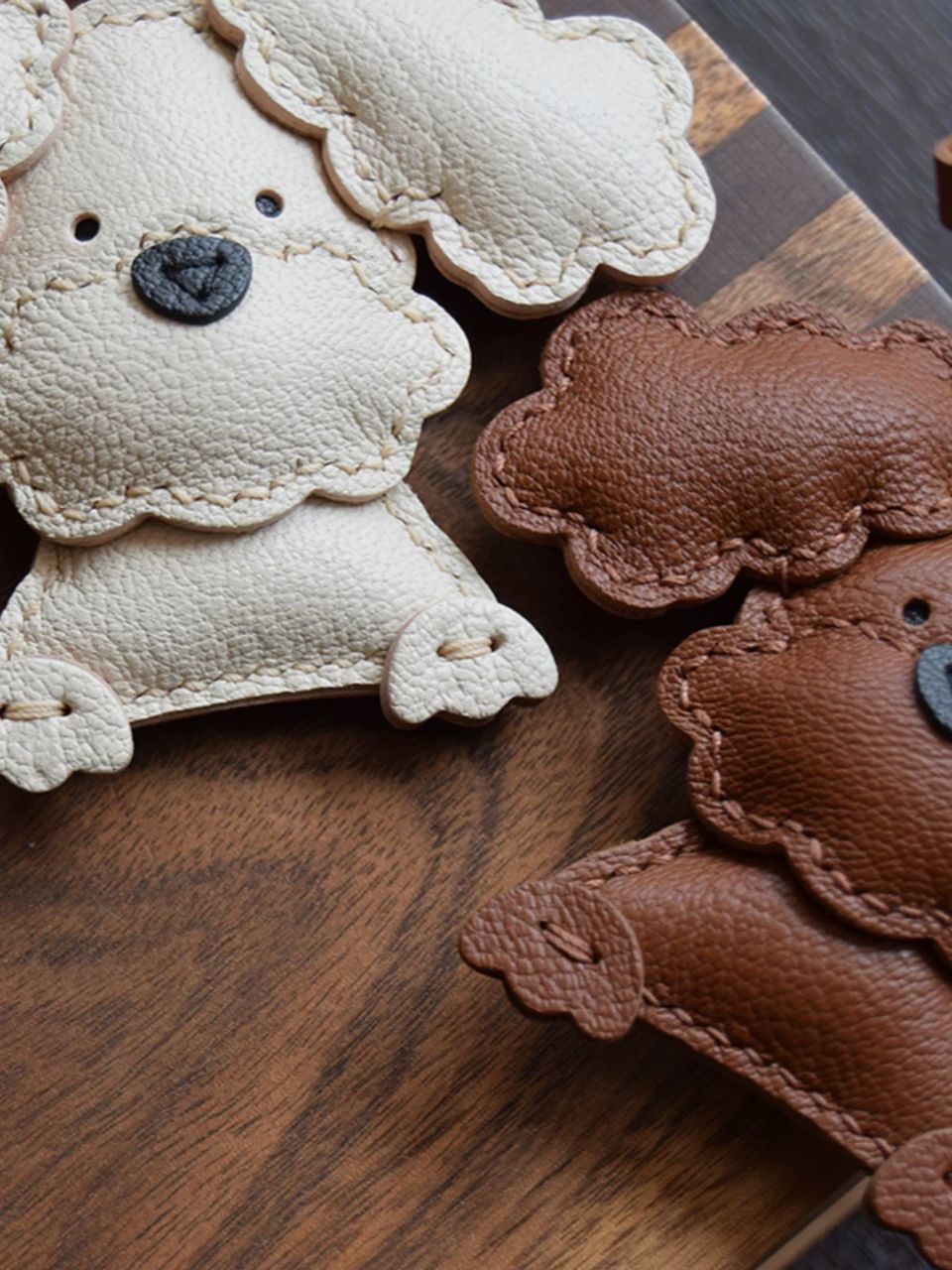 Snuggle Puppy Handmade Leather Charm