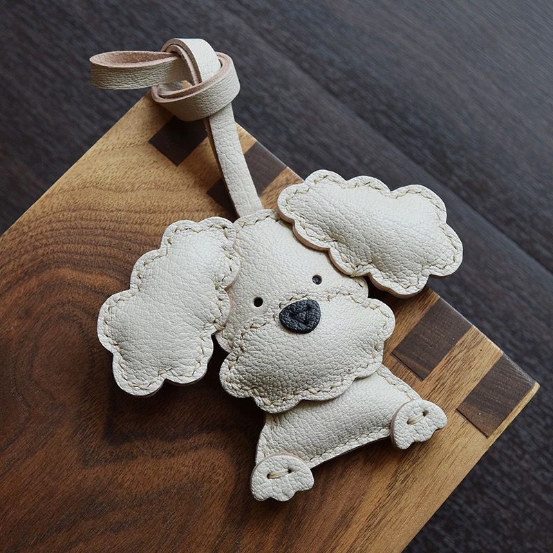 Snuggle Puppy Handmade Leather Charm