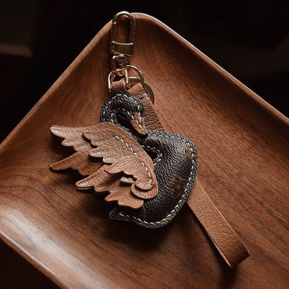 Graceful Swan Handmade Leather Charm