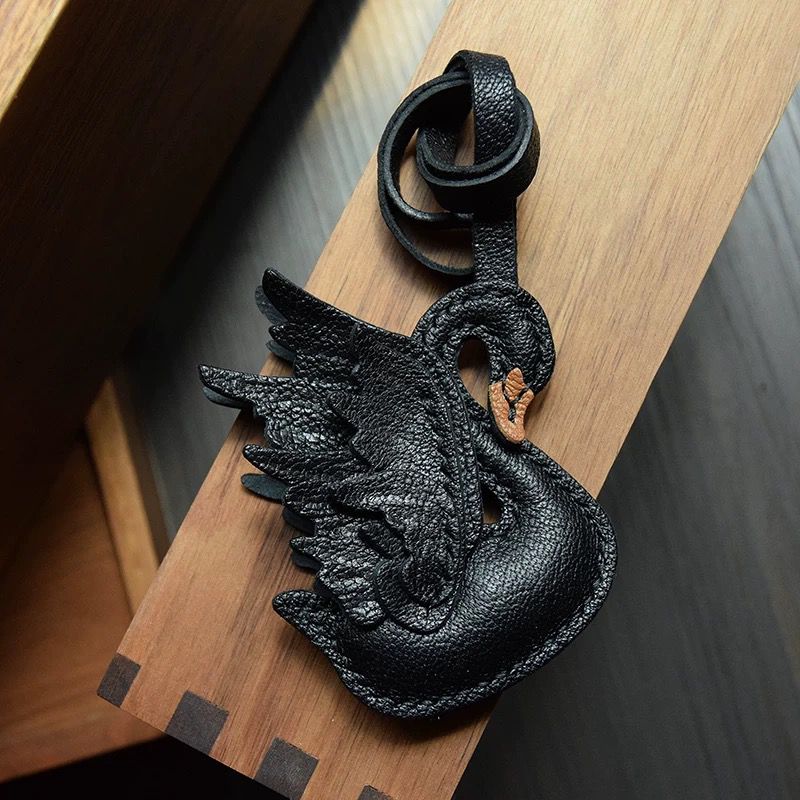 Graceful Swan Handmade Leather Charm