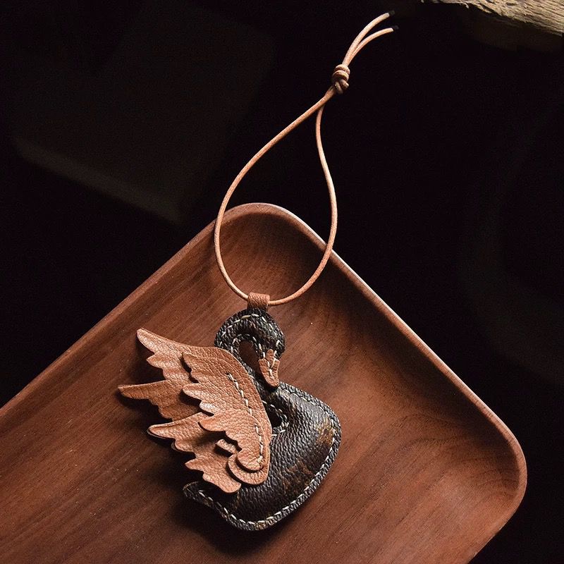 Graceful Swan Handmade Leather Charm