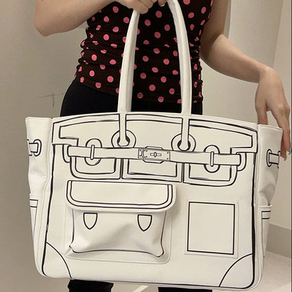 Classic White Sketch BK Tote Bag
