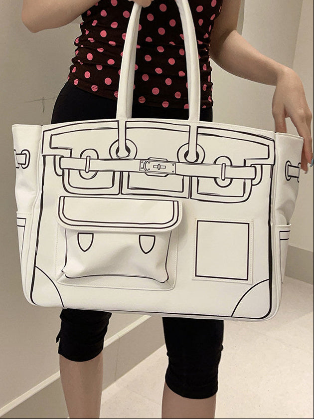 Classic White Sketch KL Tote Bag