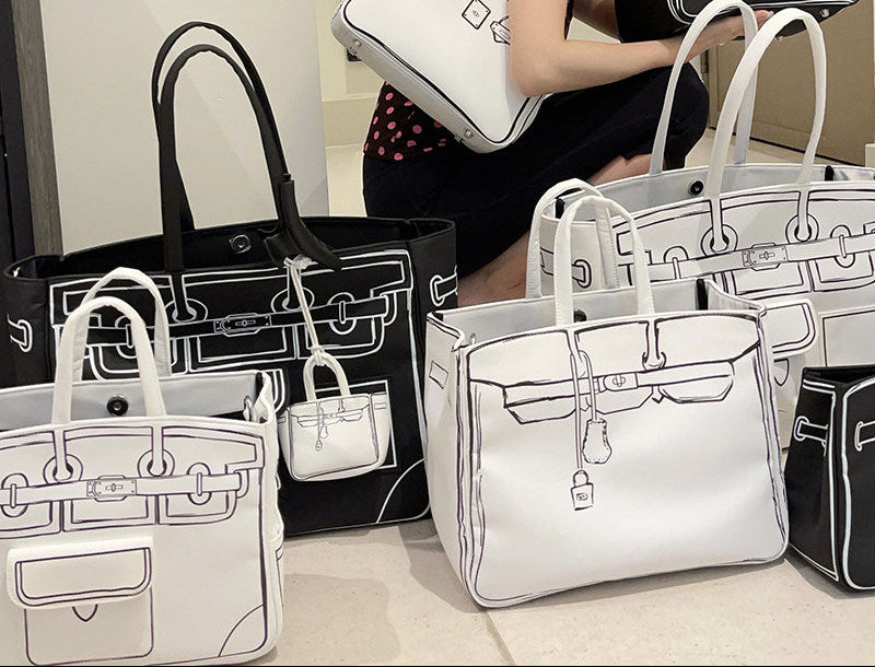 Classic White Sketch KL Tote Bag