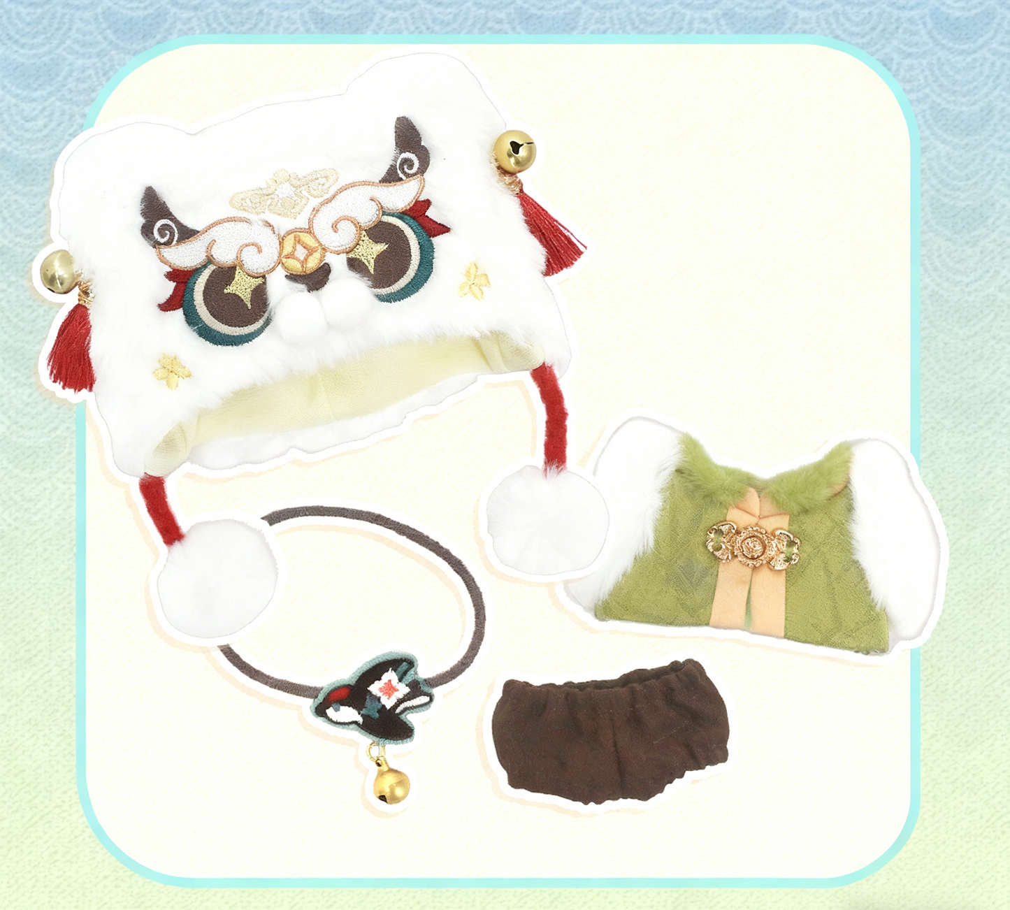 SP Lunar Lion Dance Winter Outfit Set | Fits Skull Panda Plush V1 V2 V3